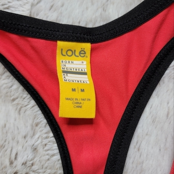 ✨CL LoleMontreal Red Sleeveless Racerback Atheltic Wear Tank Top Black Trim Sz M - Picture 7 of 11